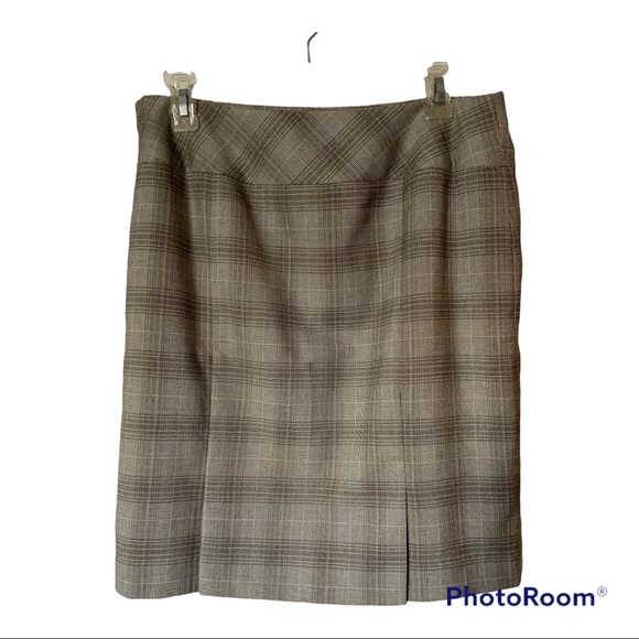 Tahari ASL Career Skirt Lined Glen Plaid Ivory Birchwood Size 8 $118 NWT - Picture 2 of 5